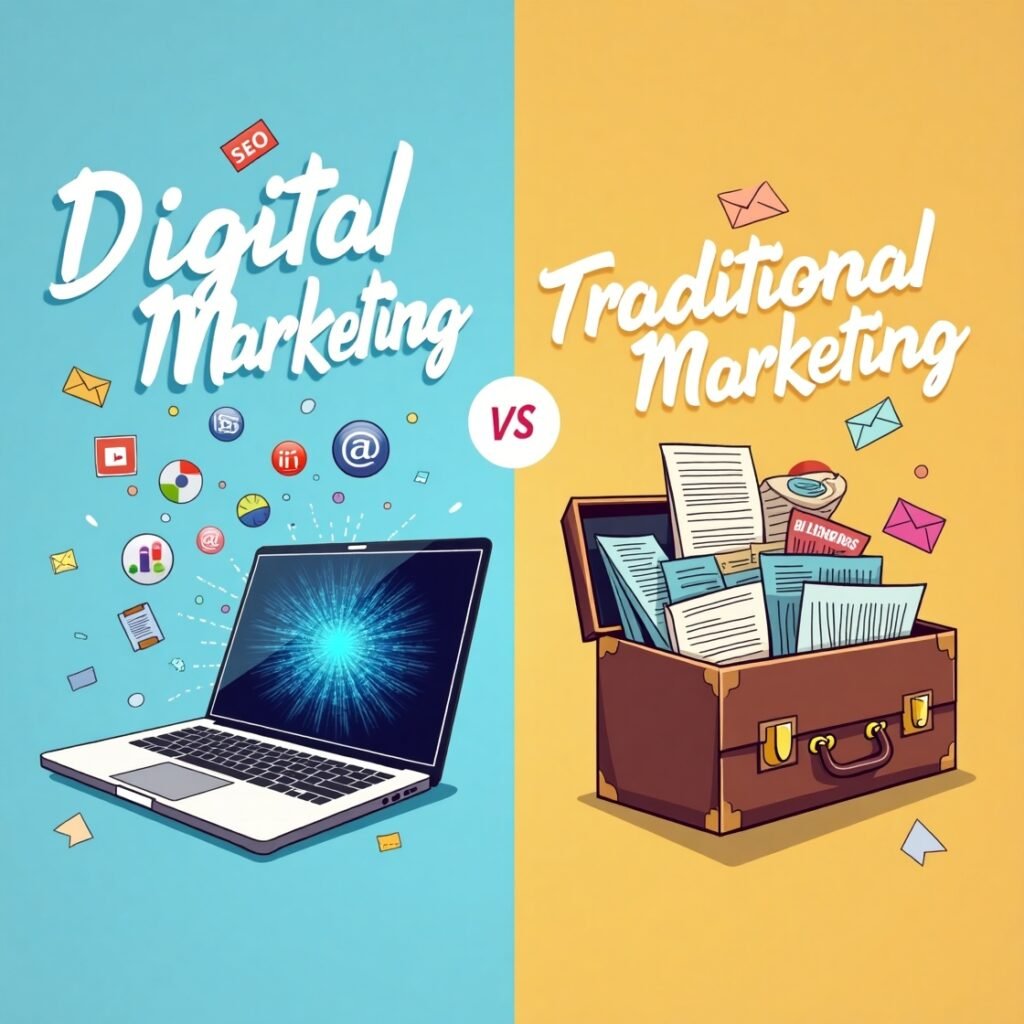 digital marketing vs traditional marketing 2025